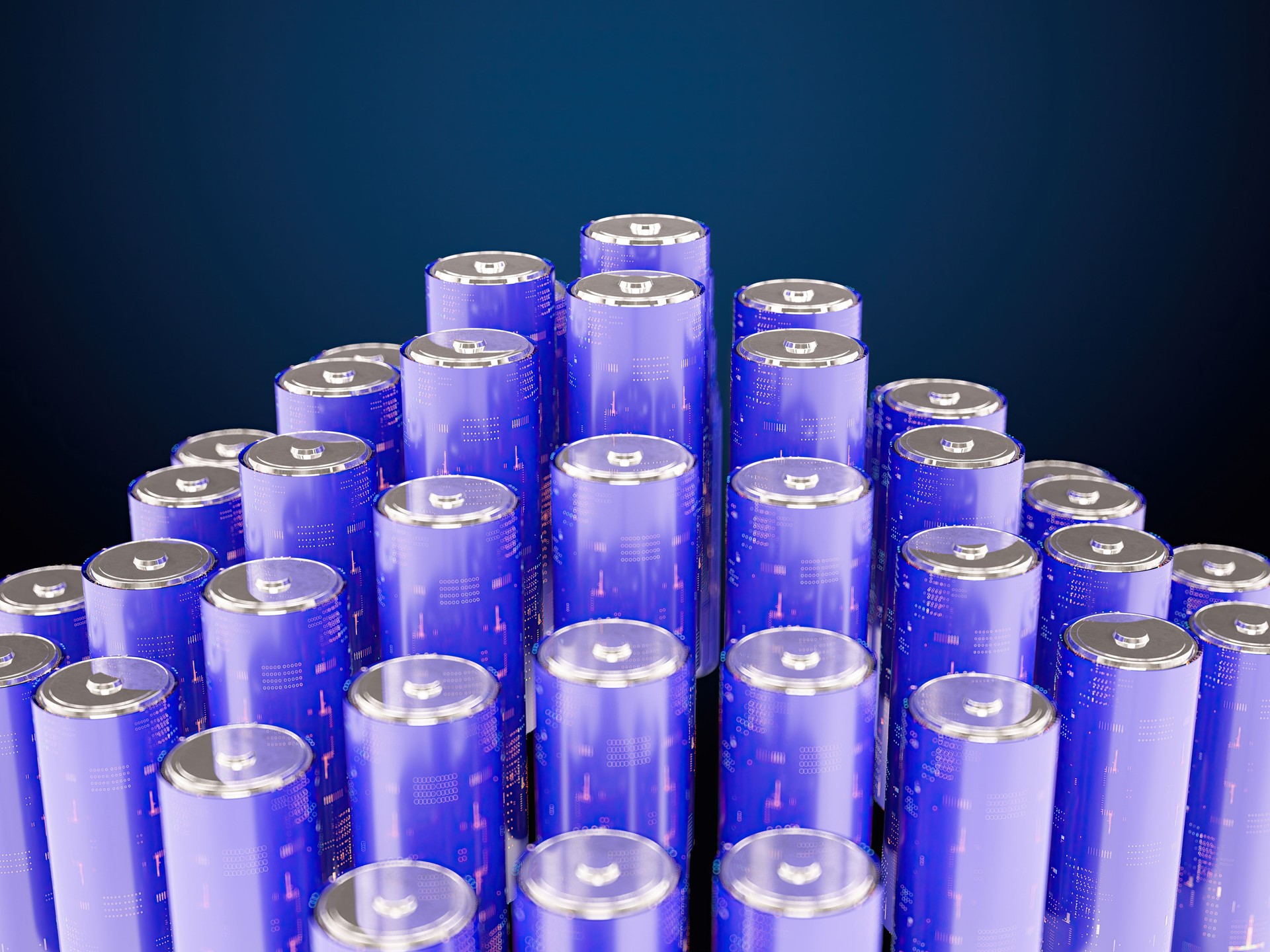 Blue Lithium ion Battery Cells